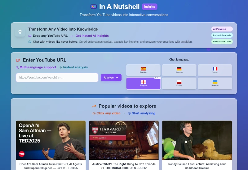 In A Nutshell Platform Screenshot